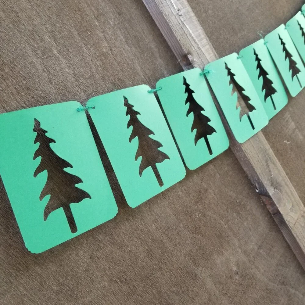 Plaid and Green Onesie Holiday Banner Set